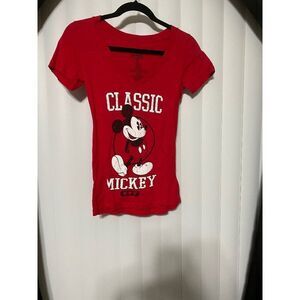 Disney v neck Mickey mouse red t-shirt